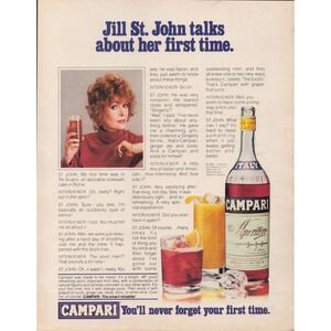 Campari Jill St John Celebrity Cocktail Liquor Vintage Magazine Print Ad 1983
